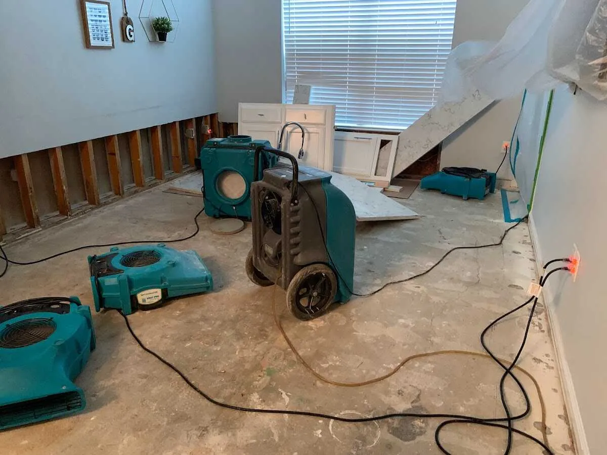 Dehumidifier in flood-cut room for Water Extraction & Removal in Palmer